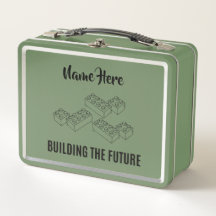 Personalized Lunchkins Building Bricks Lunch Box