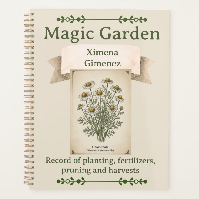 Personalized Magic Garden Journal - Chamomile  (Devant)