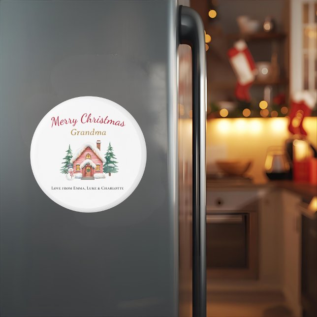 Personalized Merry Christmas Grandma Magnet (Créateur téléchargé)