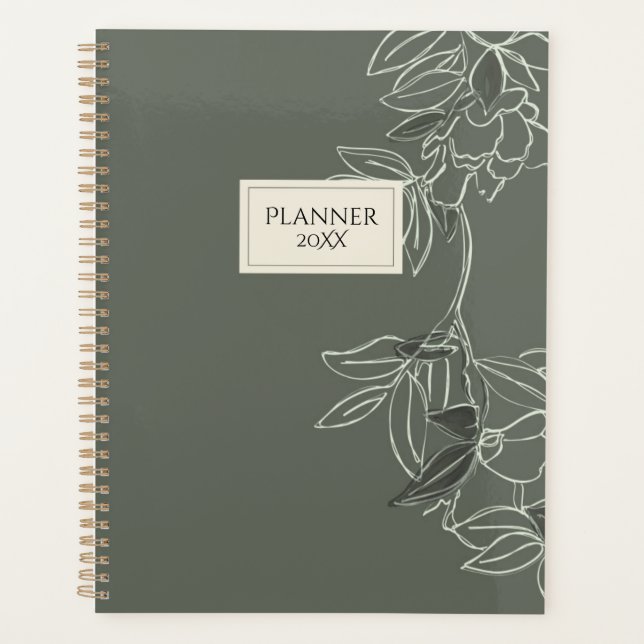 Personalized Minimal Floral Planner 20XX (Devant)