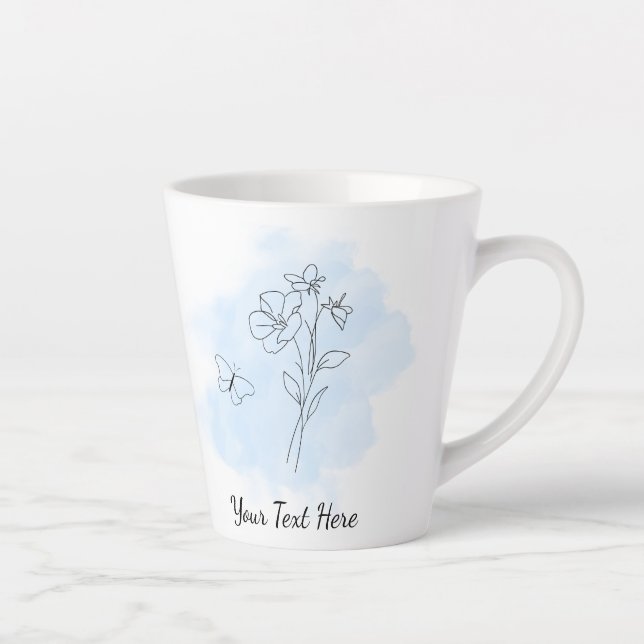 Personalized Modern Blue Watercolor Coffee Mug (Droite)