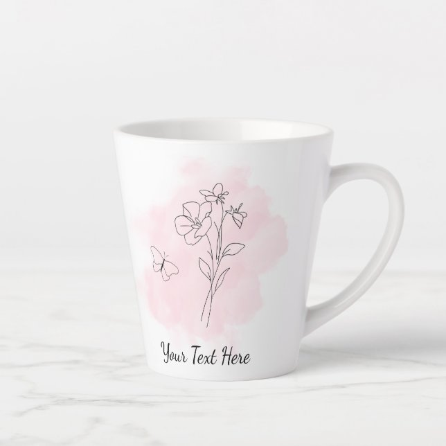Personalized Modern Pink Watercolor Coffee Mug (Droite)
