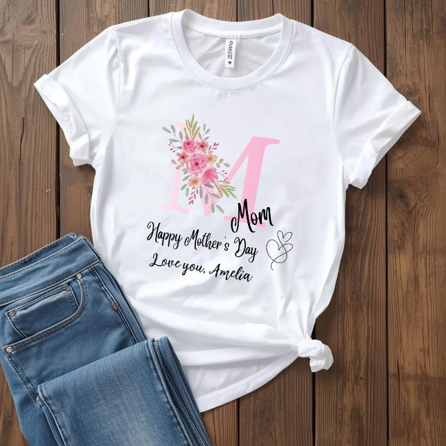 Personalized Mom Initial T-Shirt (Créateur téléchargé)