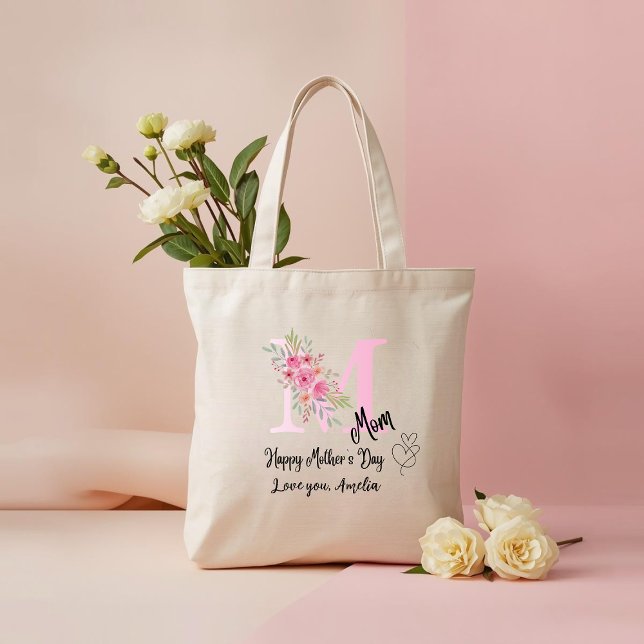Personalized Mom Initial Tote Bag (Créateur téléchargé)