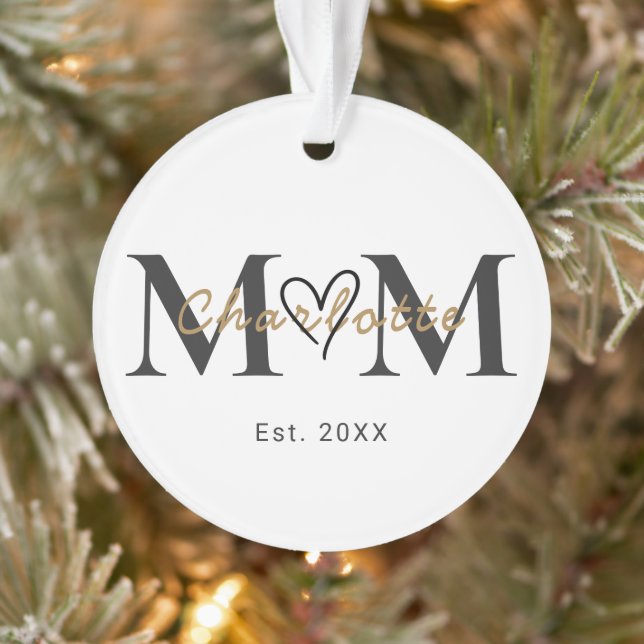 Personalized Mom Name Est Year Christmas Ornament (Arbre)