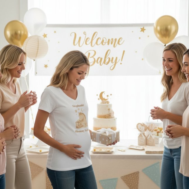 Personalized Mommy to Be T-Shirt – Foal Design (Mommy to be personalized tshirt)