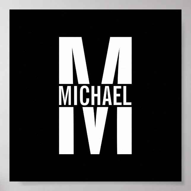 Personalized Monogram and Name Poster (Devant)