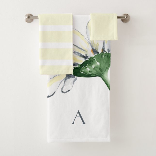 Personalized Monogram Watercolor Daisy Yellow (En situation)