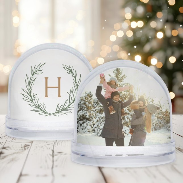 Personalized Monogram Wreath Christmas Photo (Créateur téléchargé)