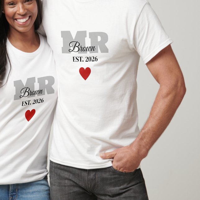 Personalized Mr Wedding Shirt Red Heart t-shirt (Créateur téléchargé)
