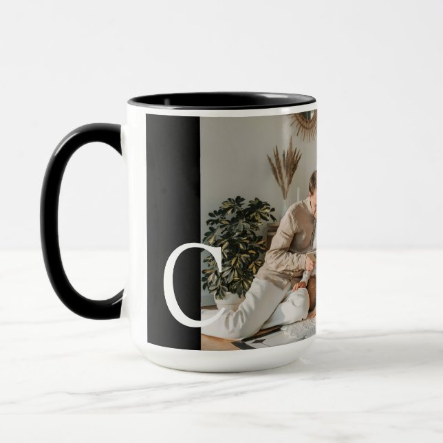 Personalized mug with monogram and family photo (Gauche)