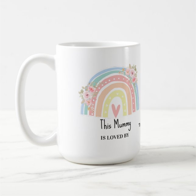 Personalized Mum's Rainbow & Floral Mug (Gauche)