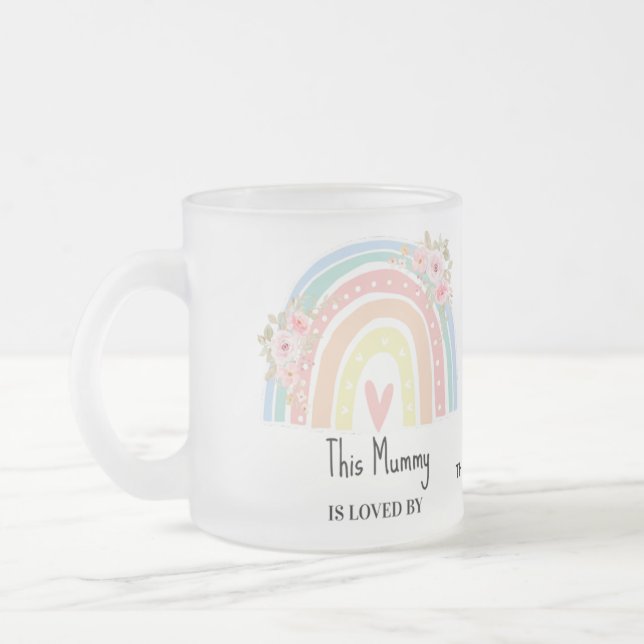 Personalized Mum's Rainbow & Floral Mug (Gauche)