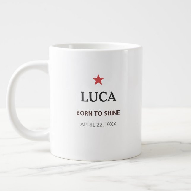 Personalized Name Birthday Coffee Mug for Him (Gauche)