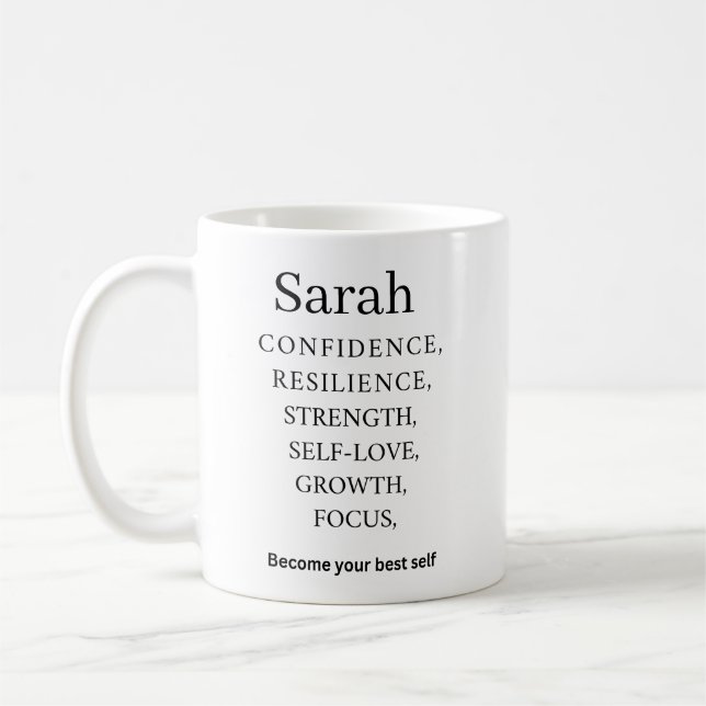 Personalized Name Motivation Mug  (Gauche)