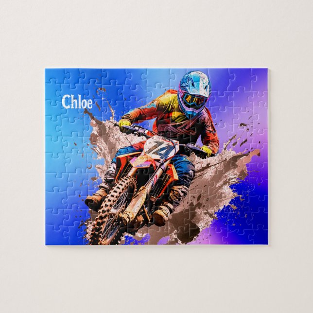 Personalized name Motocross Puzzle (Horizontal)