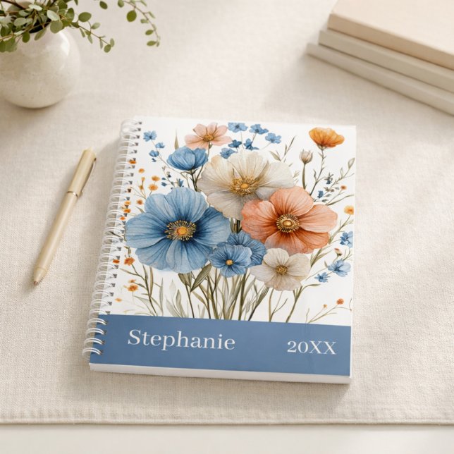 Personalized Name & Year Blue Wildflower (Créateur téléchargé)