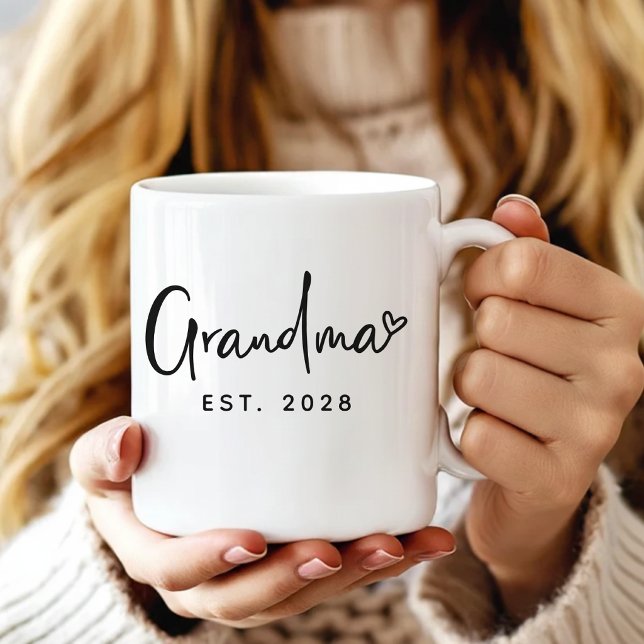 Personalized New Grandma Announcement Coffee Mug (birthday gift for grandma, pregnancy reveal to parents, expecting grandma, grandma keepsake )