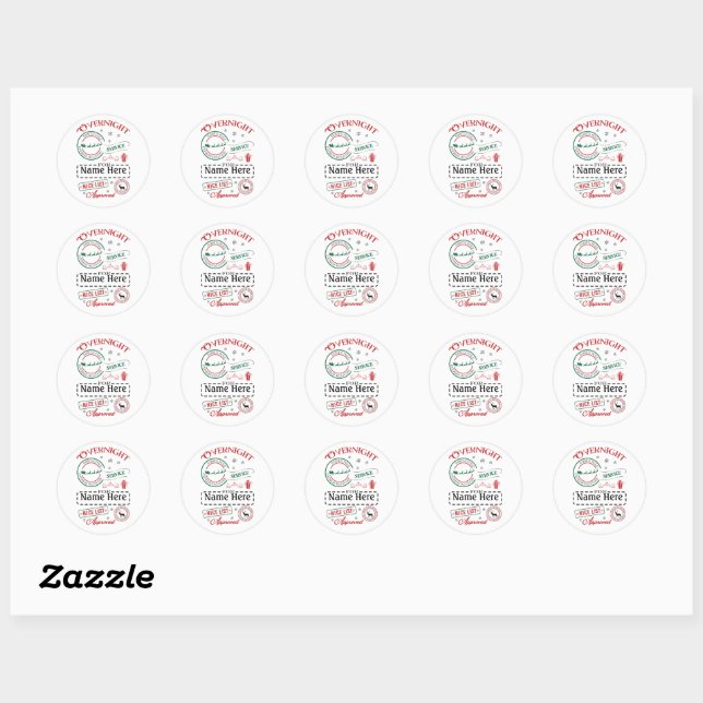 Personalized North Pole Express Delivery Sticker  (Feuille)