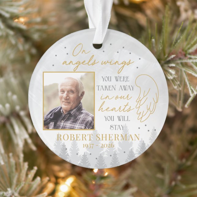 Personalized On Angels Wings Photo Ornament (Arbre)