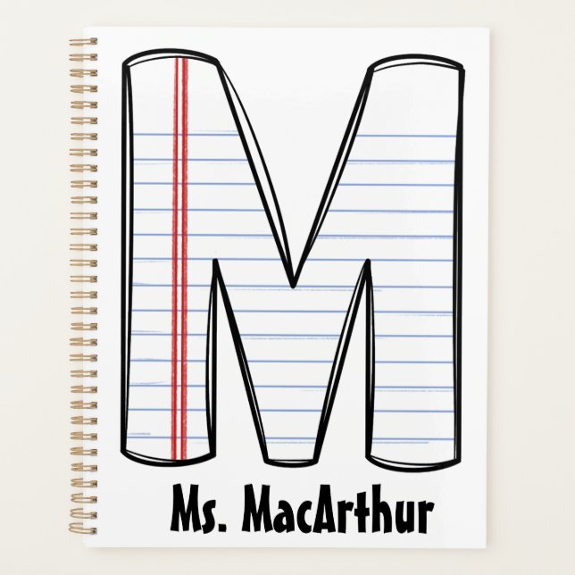 Personalized PE Teacher Planner with Initial (Devant)