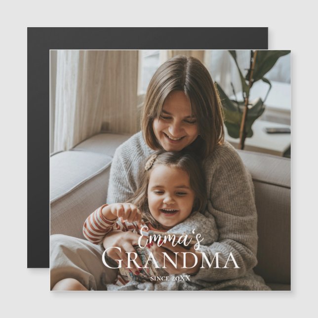 Personalized Photo & Custom Text Grandma Since -  (Devant / Derrière)