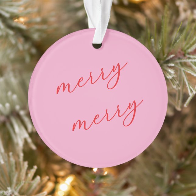 Personalized Photo Elegant Script Pink Christmas (Arbre)