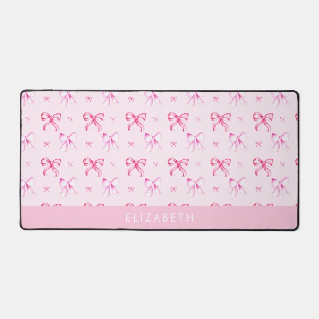 Personalized Pink Bow Coquette Cute Name Office (Recto)