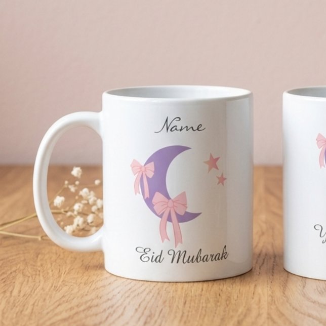 Personalized Pink Bow Moon Eid Coffee Mug (Créateur téléchargé)