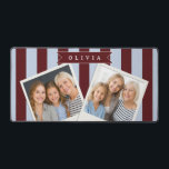 Personalized Preppy Brown Blue Cabana Stripe<br><div class="desc">Certain designs are always in style. Every year, the casual beauty of classic cabana stripes feels new. For those who appreciate straightforward, self-assured design with a hint of preppy elegance, this customized brown and blue cabana stripe collection was made. The pattern's gentle contrast between brown and blue makes it cozy,...</div>