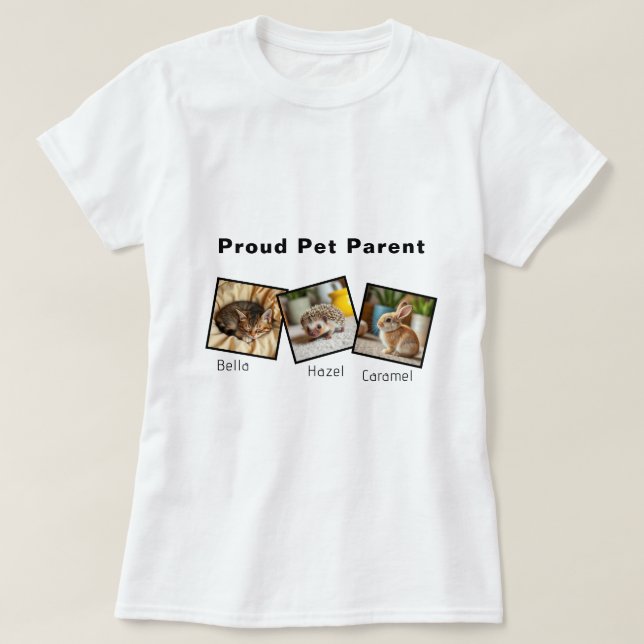 Personalized Proud Pet Parent T-Shirt (Design devant)