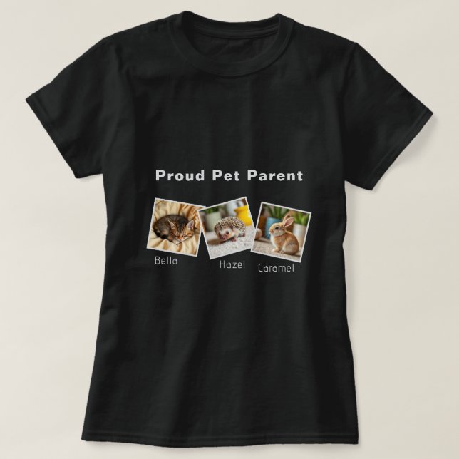 Personalized Proud Pet Parent T-Shirt (Design devant)