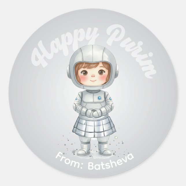 Personalized Purim Sticker – Robot Theme (Devant)