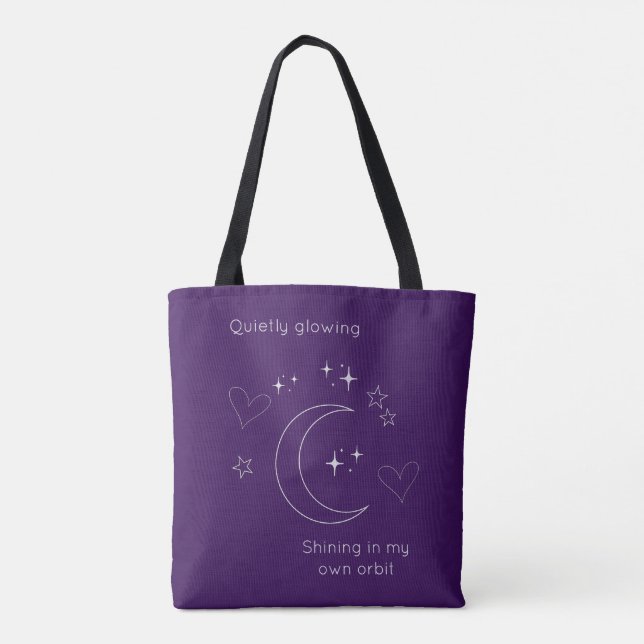 Personalized Purple Celestial Line Art Tote Bag (Dos)