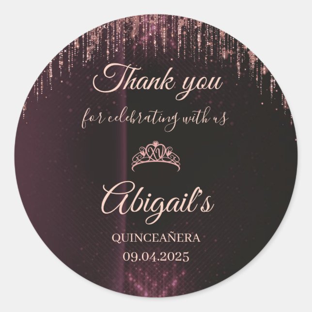 Personalized Quinceañera Stickers | Custom Name &  (Devant)