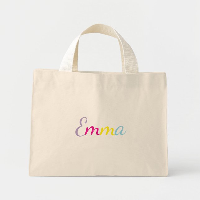 Personalized Rainbow Name Tote Bag (Devant)