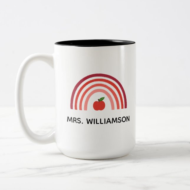 Personalized Rainbow Teacher Appreciation Mug (Gauche)