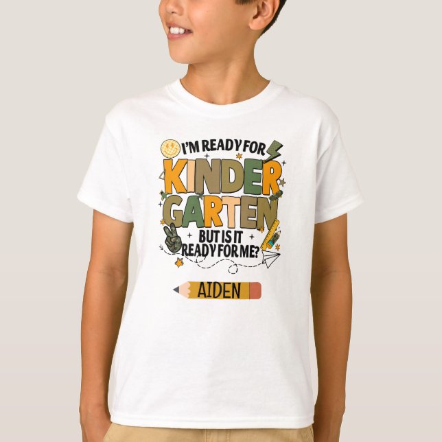 Personalized Ready For Kindergarten T-shirt (Devant)