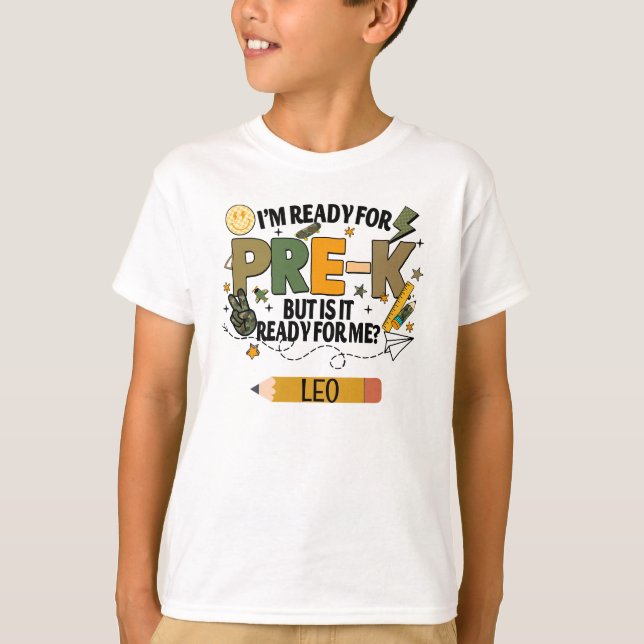 Personalized Ready For Pre-K T-Shirt (Devant)