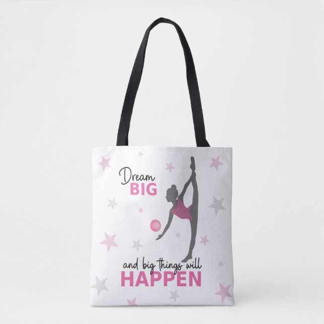 Personalized Rhythmic Gymnast Dream Big Tote Bag (Devant)