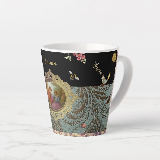 Personalized Rococo Latte Mug (Angle droit)