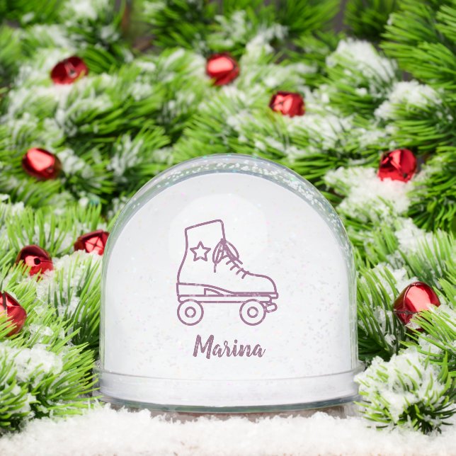 Personalized Roller Skate Snow Globe Gift for Girl (Noël)