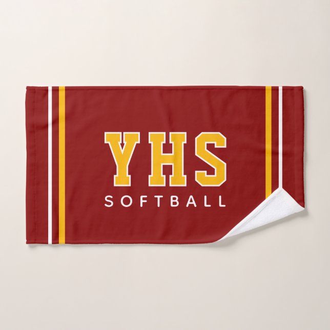 Personalized School Initials Softball Sport Team (Serviette à main)