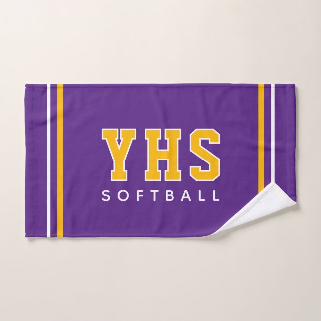 Personalized School Initials Softball Sport Team (Serviette à main)