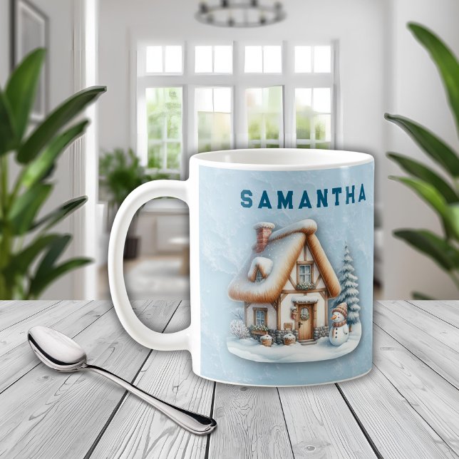 Personalized Snowman Christmas Mug with Name  (Créateur téléchargé)