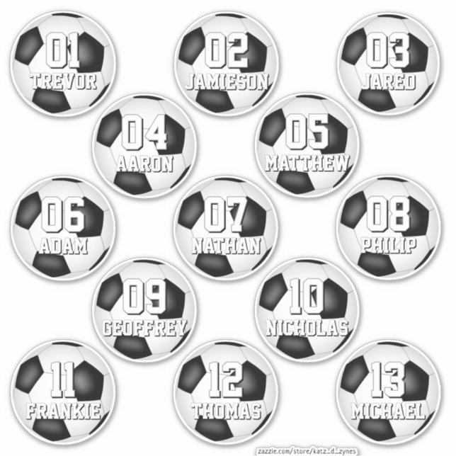 personalized soccer stickers for 13 boys girls (Devant)