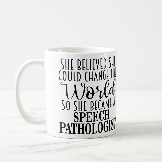 Personalized Speech Pathologist Gift Mug (Gauche)