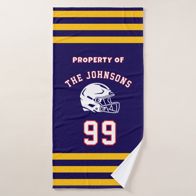 Personalized Sports Towel | Custom Football Player (Serviette de bain)