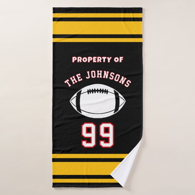 Personalized Sports Towel | Custom Football Player (Serviette de bain)
