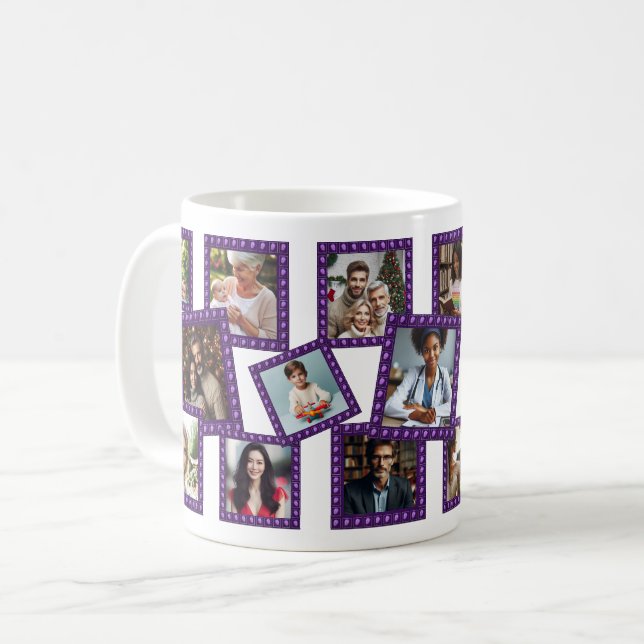 Personalized Spring Blossom Framed 17 Photos Mug (Devant gauche)